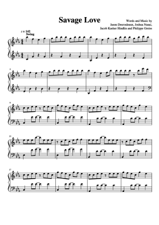 Jason Derulo Savage Love score for Piano