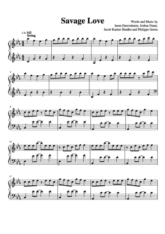 Jason Derulo Savage Love score for Piano