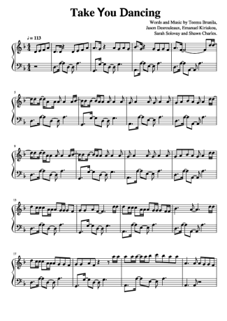 Jason Derulo  score for Piano