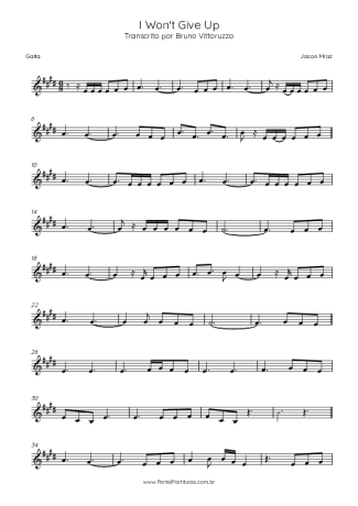 Jason Mraz I Won´t Give Up score for Harmonica