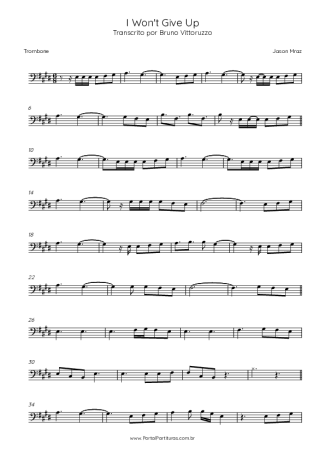 Jason Mraz  score for Trombone