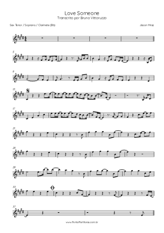 Jason Mraz  score for Tenor Saxophone Soprano (Bb)