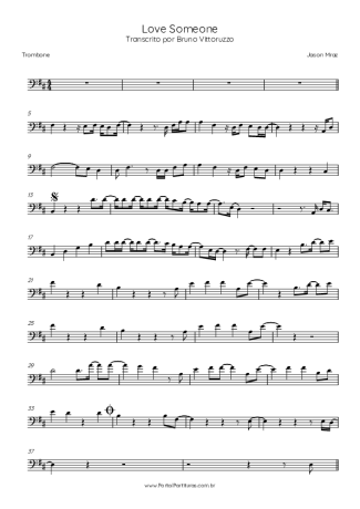 Jason Mraz  score for Trombone