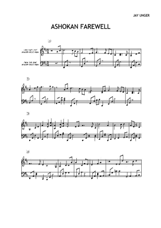 Jay Unger Ashokan Farewell score for Piano