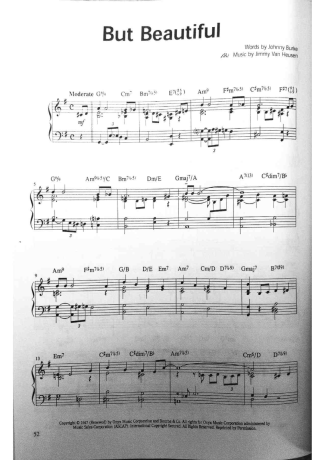 Jazz Standard But Beautiful score for Piano
