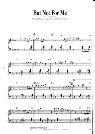 Jazz Standard But Not For Me score for Piano
