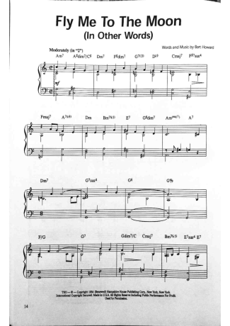 Jazz Standard Fly Me To The Moon (In Other Words) score for Piano