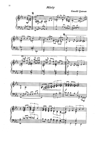 Jazz Standard Misty score for Piano