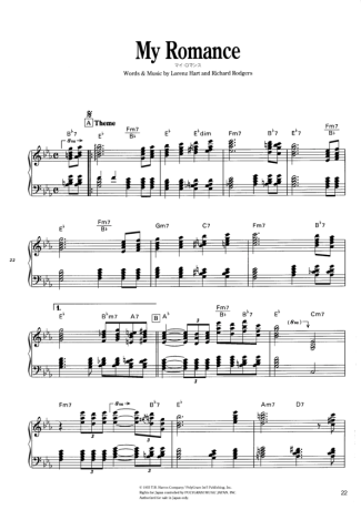 Jazz Standard My Romance score for Piano