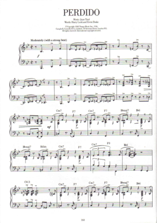 Jazz Standard Perdido score for Piano