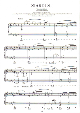 Jazz Standard Stardust score for Piano
