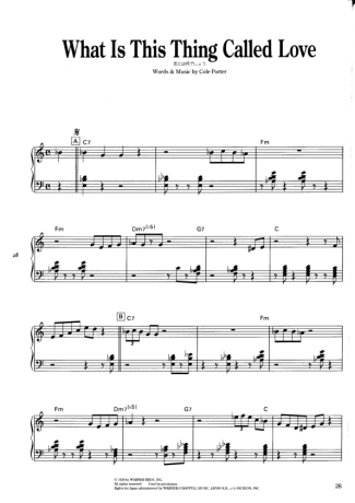 Jazz Standard What Is This Thing Called Love score for Piano