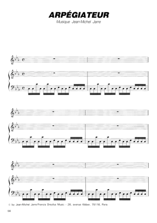 Jean Michel Jarre Arpégiateur score for Piano