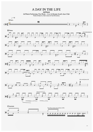 Jeff Beck  score for Drums