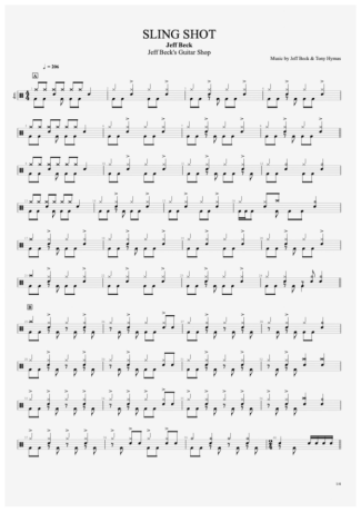 Jeff Beck Sling Shot score for Drums