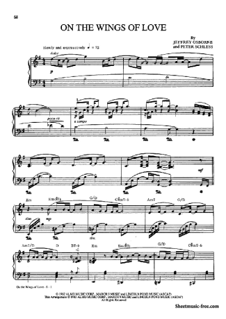 Jeffrey Osborne On The Wings Of Love score for Piano