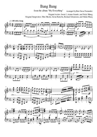 Jessie J. Bang Bang score for Piano