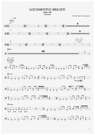 Jethro Tull  score for Drums