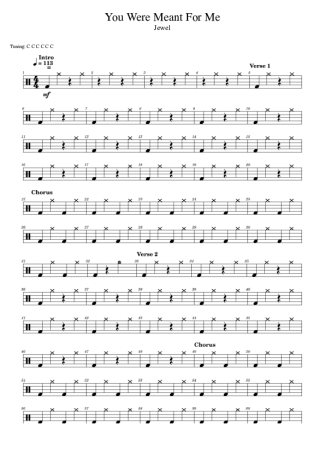 Jewel You Were Meant For Me score for Drums