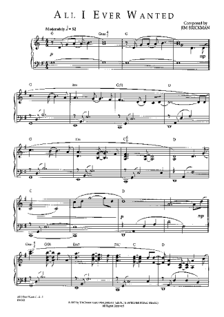 Jim Brickman  score for Piano