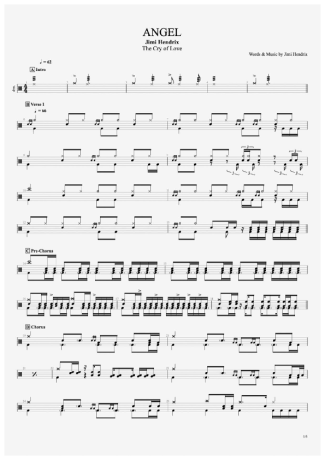 Jimi Hendrix Angel score for Drums