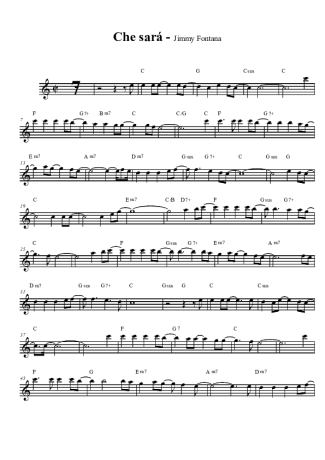 Jimmy Fontana Che Sará score for Clarinet (Bb)