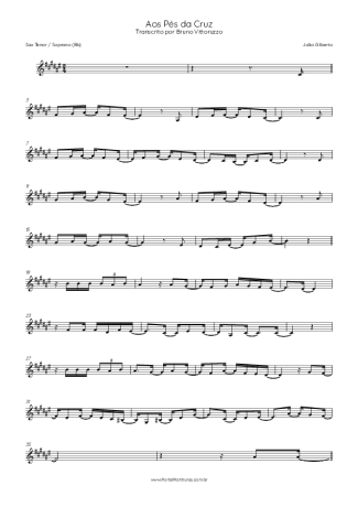 João Gilberto Aos Pés Da Cruz score for Tenor Saxophone Soprano (Bb)
