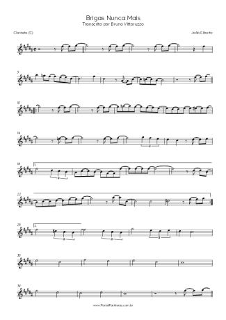 João Gilberto  score for Clarinet (C)