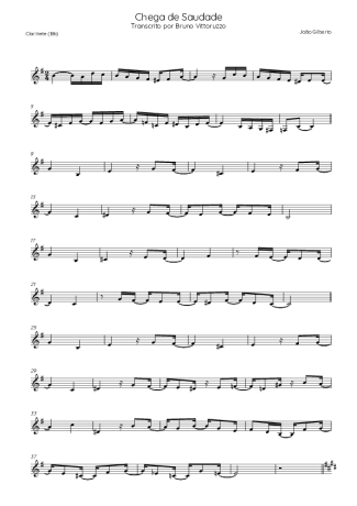 João Gilberto  score for Clarinet (Bb)