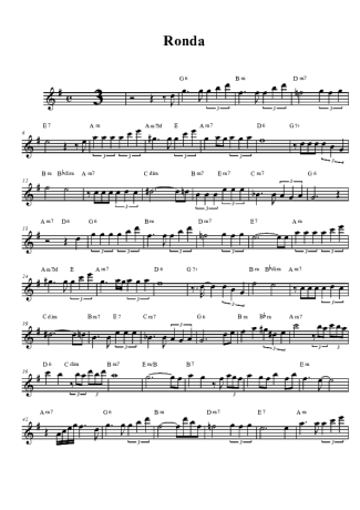 João Gilberto Ronda score for Tenor Saxophone Soprano (Bb)