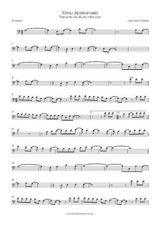 João Paulo & Daniel Estou Apaixonado score for Trombone