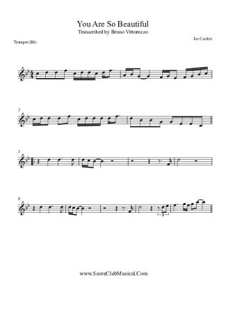 Joe Cocker  score for Trumpet