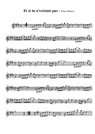 Joe Dassin Et Si Tu N´ Existais Pas score for Clarinet (Bb)