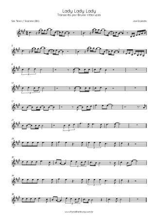Joe Esposito Lady Lady Lady score for Tenor Saxophone Soprano (Bb)