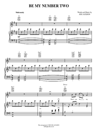Joe Jackson  score for Piano