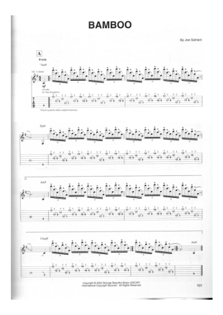 Joe Satriani Bamboo score for Guitar