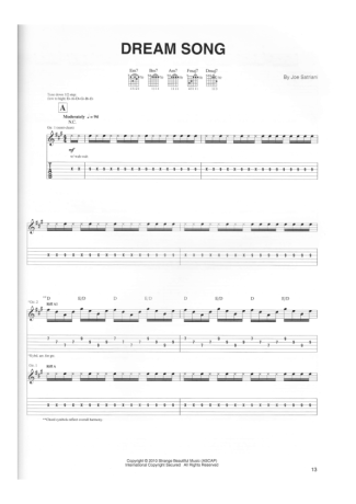 Joe Satriani Dream Song score for Guitar