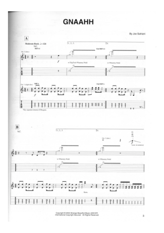 Joe Satriani Gnaahh score for Guitar