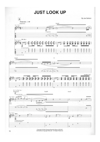 Joe Satriani Just Look Up score for Guitar