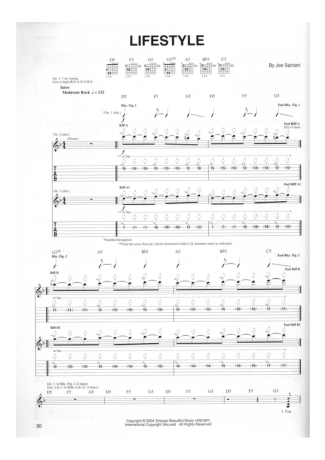 Joe Satriani Lifestyle score for Guitar