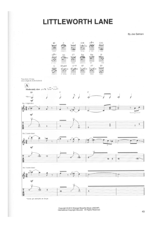 Joe Satriani Littleworth Lane score for Guitar