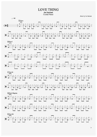 Joe Satriani  score for Drums