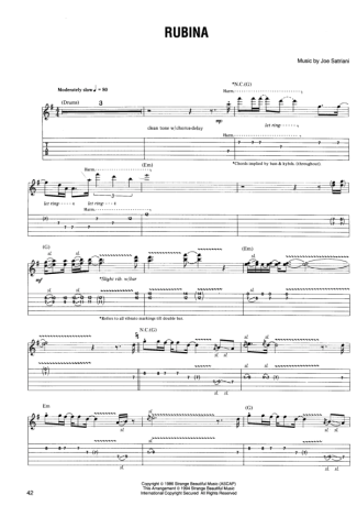 Joe Satriani Rubina score for Guitar