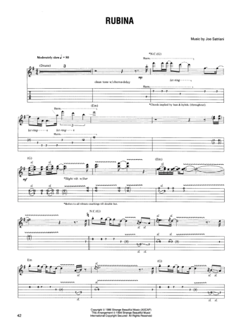 Joe Satriani  score for Guitar