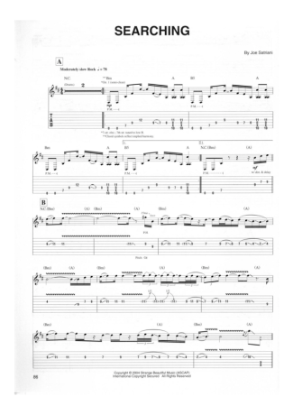 Joe Satriani Searching score for Guitar