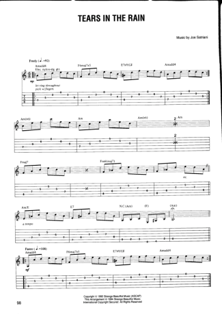 Joe Satriani Tears In The Rain score for Guitar