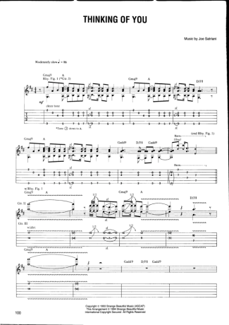 Joe Satriani Thinking Of You score for Guitar