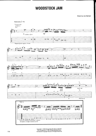 Joe Satriani Woodstock Jam score for Guitar