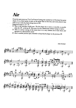 John Dowland Air score for Acoustic Guitar