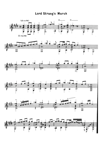John Dowland Lord Strangs March score for Acoustic Guitar